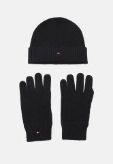 Tommy Hilfiger ESSENTIAL BEANIE & GLOVES SET Gloves black ESSENTIAL BEANIE & GLOVE SET Перчатки черный