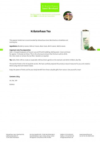 Krauterhaus Sanct Bernhardt Kr?uterhaus Tea, 120 г
