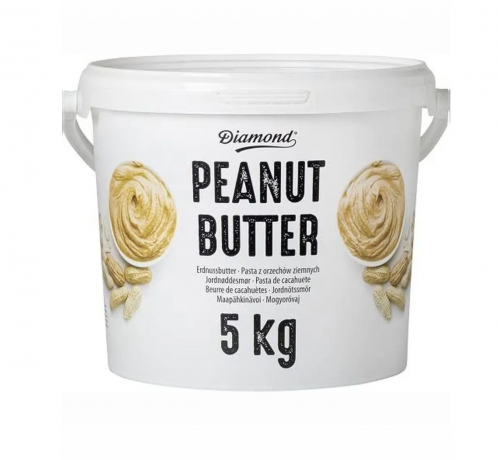 DIAMOND Peanut Butter, Арахисовая паста кремовая из 90% арахиса, без красителей, для выпечки, соусов, завтраков и фитнес питания, 5 кг