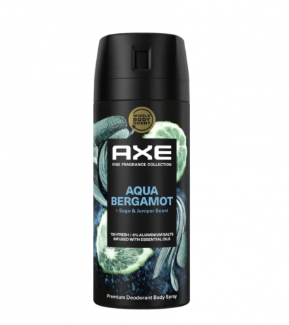 AXE Premium Bodyspray Aqua Bergamot 150ml, Дезодорант спрей со свежими нотами шалфея и бергамота, из коллекции AXE Fine Fragrance, без солей алюминия, защита до 72ч, 150мл