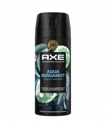 AXE Premium Bodyspray Aqua Bergamot 150ml, Дезодорант спрей со свежими нотами шалфея и бергамота, из коллекции AXE Fine Fragrance, без солей алюминия, защита до 72ч, 150мл