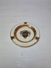 Пепельница винтажная Winterling Engen, белый фарфор с золотым декором &quot;Герб Вены, 10,5 x 1,5 см, Германия, 1960-70гг.