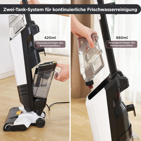 Eureka! Eureka! Akku-Hand-und Stielstaubsauger Ideal fur Hartboden, Teppiche, Tierhaare, 550,00 W, beutellos, mit Doppeltank und Selbstreinigung Ideal fur Haustiere und Familie Эврика! Беспроводной ручной пылесос, идеально подходит для твердых полов, ков