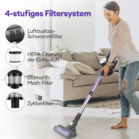 CkeyiN CkeyiN Akku-Handstaubsauger 28kPa Saugleistung, Kabelloser, leistungsstarker Staubsauger, 250,00 W, LED-Beleuchtung, 4-Schicht-Filtersystem  Беспроводной ручной пылесос CkeyiN, мощность всасывания 28 кПа, беспроводной, мощный пылесос, 250,00 Вт, св