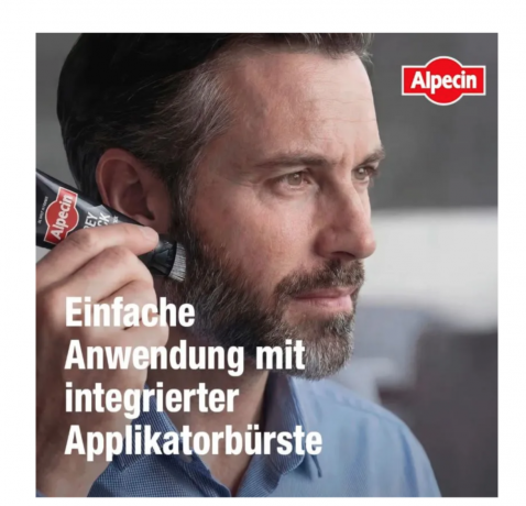 Alpecin Shampoo Grey Attack Bart & Schlafen Color Booster, 50 ml, оттеночный шампунь для бороды и висков для мужчин (Германия), 50 мл, постепенное закрашивание седины, натуральный тёмный оттенок, без силиконов