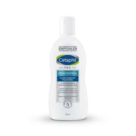 Cetaphil Pro Itch Control Waschlotion 295ml, Лосьон для очищения чувствительной и атопичной кожи (Германия), успокаивающий уход против сухости и зуда, для лица и тела, 295 мл