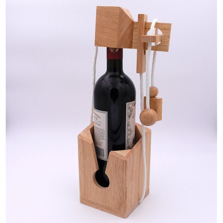 ROMBOL Flaschentresor – Edles Denkspiel aus Holz fur grosse Flaschen Сейф для бутылок — благородная деревянная головоломка для больших бутылок