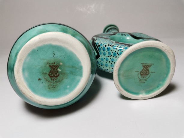 Azouz Kharraz, Винтажный кувшин фарфоровый с позолотой в арабском стиле 20см, Тунис, 1970-80г.