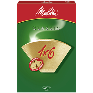 Melitta Фильтры бумажные 1x6 naturbraun 40 штук