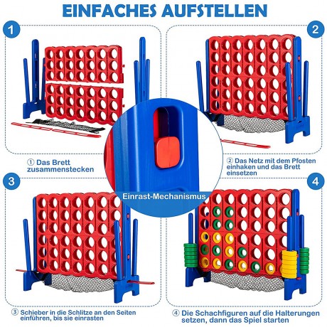 COSTWAY Vier Gewinnt Spielset inkl. 42 Jumbo Ringen Соедините четыре игровых набора
