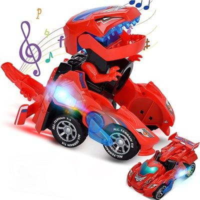 frler Dinosaurierauto Spielzeug Transform Cars Auto Dino Spielzeugautos fur Kinder Автомобиль-динозавр Игрушечные машинки-трансформеры Машинки-динозавры для детей