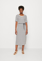 Tommy Hilfiger STRIPE MIDI Jersey dress white/desert sky ПОЛОСКА МИДИ Платье из джерси белое/пустынное небо