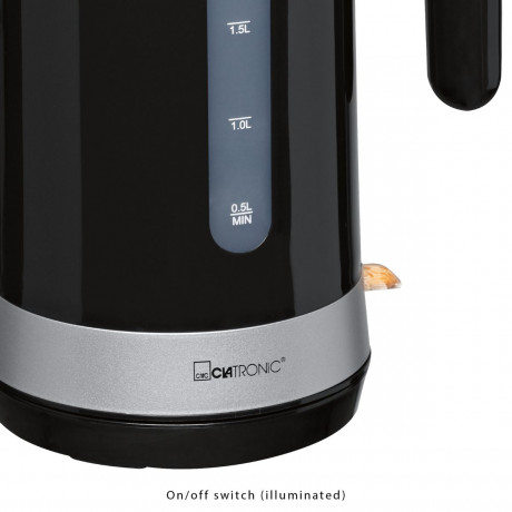 CLATRONIC CLATRONIC Wasserkocher WK 3452 schwarz, Wasserkocher 1,8L mit verdecktem Heizelement Чайник CLATRONIC WK 3452 черный, чайник 1,8 л со скрытым нагревательным элементом