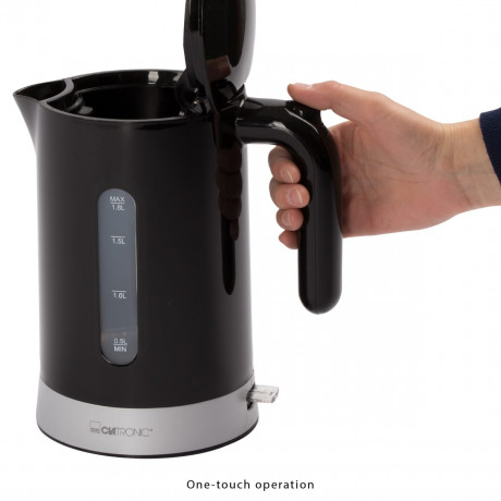 CLATRONIC CLATRONIC Wasserkocher WK 3452 schwarz, Wasserkocher 1,8L mit verdecktem Heizelement Чайник CLATRONIC WK 3452 черный, чайник 1,8 л со скрытым нагревательным элементом