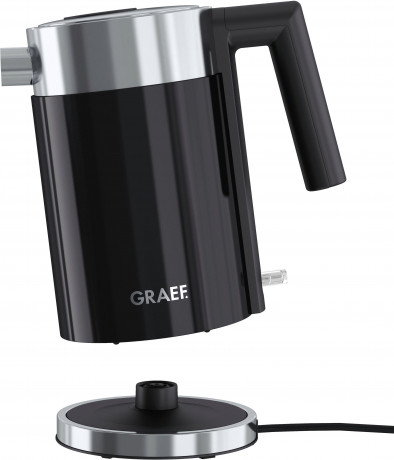 Graef Graef Wasserkocher WK 402, 1 l, 1850 W, Edelstahl, schwarz schwarz Чайник Graef WK 402, 1 л, 1850 Вт, нержавеющая сталь, черный