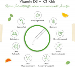 Vit4ever Kids, Витамин D3 + K2 для детей, капли 500 МЕ D3 и 25 мкг K2 MK7, витамин D3 детям для иммунитета и костей, с MCT маслом, 10 мл, 300 капель