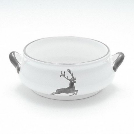 Gmundner Keramik Gmundner Keramik Grauer Hirsch Suppenschale 0,37 L / h: 5,9 cm Керамическая суповая тарелка Gmundner из серого оленя 0,37 л / высота: 5,9 см