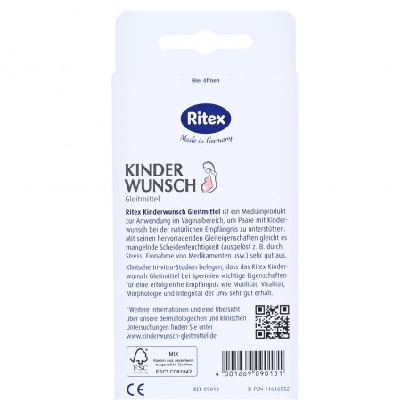 Ritex  Kinderwunsch Gleitmittel Ритекс Смазка для повышения фертильности 8шт x 4мл