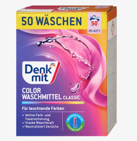 Denkmit Colorwaschmittel Pulver, 50 Wl, Порошок для цветного белья,  стиральный порошок с ароматом свежести и защитой цвета, 3 кг (50 стирок)