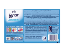 Lenor Trockentucher Ленор Ароматизирующие салфетки для сушильной машины, &quot;Апрельская свежесть&quot;,  5 упаковок х 34 штуки (170 шт)