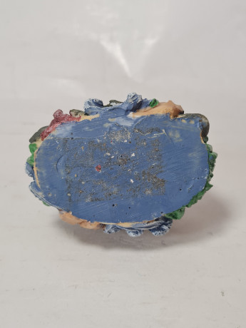 Шкатулка винтажная, с дельфинами и морским узором, фарфор, 7 x 8 см, Германия, 1960-70гг.