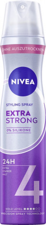 NIVEA Extra Strong Styling Spray, 250 ml, Нивеа Лак для волос, пантенол и витамин B3, экстра сильная фиксация до 24ч, 250 мл