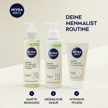 Nivea Sensitive Pro Menmalist Gesicht- Und Bart Waschgel  Гель для мытья лица и бороды Sensitive Pro Menmalist