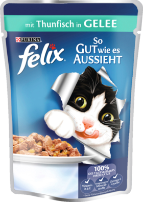 Felix Влажный корм Для кошек, So gut wie es aussieht Тунец в желе, 100 г