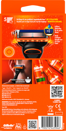 GILLETTE Rasierer, Fusion5 Power, 1 St, Джилетт Набор для бритья Fusion5 Power: станок и 1 сменная кассета, 1 набор