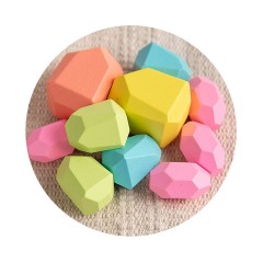 TOPMELON Blocke 10 bunte Regenbogen-Stapelblocke aus Holz Соберите 10 разноцветных деревянных радужных кубиков.