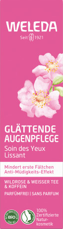 WELEDA Glaettende Augenpflege, 12 ml, Разглаживающий крем вокруг глаз с дикой розой и кофеином без отдушки, 12 мл