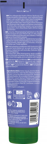 WELEDA HydraShine Pflege-Spuelung Alpen-Lein, 150 ml, Кондиционер HydraShine с альпийским льном для мягкости, блеска и лёгкого расчёсывания волос, 150 мл