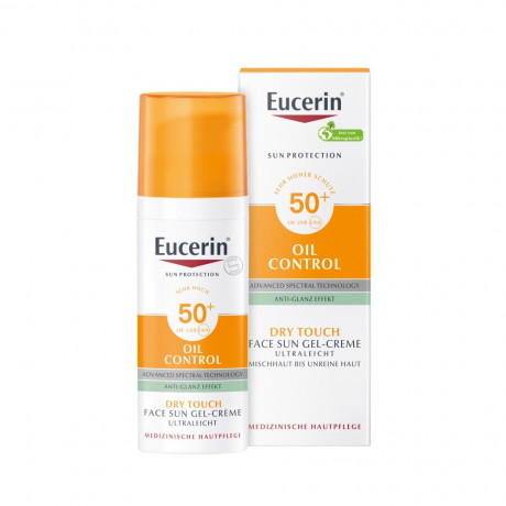 Eucerin Oil Control Face Sun Gel-Creme LSF 50+ Солнцезащитный гель-крем для лица против жирного блеска SPF 50+