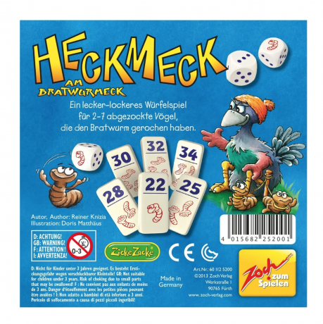 Zoch Heckmeck am Bratwurmeck 601125200, Кубиковая игра Хекмек (Германия) собирай жареных червячков и воруй у соперников, до 7 игроков, от 8 лет