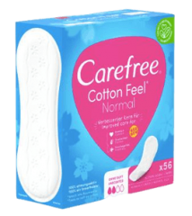Carefree Slipeinlage Cotton Feel Normal 56 St, Прокладки ежедневные Cotton Normal 56 шт, 25 упаковок (1400 шт)