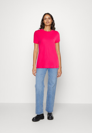 Tommy Hilfiger NEW CREW NECK TEE Basic T-shirt pink splendor ФУТБОЛКА NEW CREW NECK Базовая футболка розовое великолепие