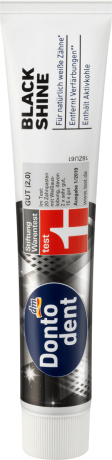 Dontodent Zahnpasta Black Shine Зубная паста Чёрное сияние, для естественно белых зубов с активированным углем, 75 мл