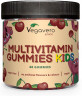 Vegavero Junior Multivitamin Gummies Kids, Детские мультивитамины, 17 витаминов и минералов, витамины C, D3, B12, цинк, без сахара, вкус вишни, 60 шт