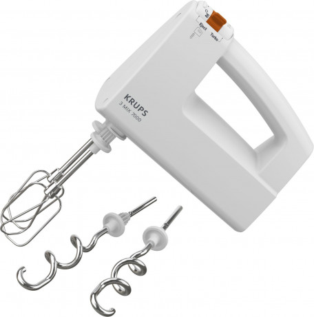 Krups Krups Handmixer 3 MIX 7000 F60814, 500 W, Turbo- Auswurftaste, Schneebesen Knethaken aus Edelstahl Ручной миксер Krups 3 MIX 7000 F60814, 500 Вт, кнопка турбовыталкивания, венчик, крюк для теста из нержавеющей стали