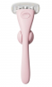 Estrid Rasierer, bloom Starterset, 1 St, Бритва женская Estrid Bloom Starter Kit, станок + 2 кассеты, настенное крепление, 5 лезвий, многоразовая, для тела, гладкое бритьё без раздражения, розовая