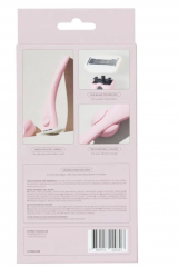 Estrid Rasierer, bloom Starterset, 1 St, Бритва женская Estrid Bloom Starter Kit, станок + 2 кассеты, настенное крепление, 5 лезвий, многоразовая, для тела, гладкое бритьё без раздражения, розовая