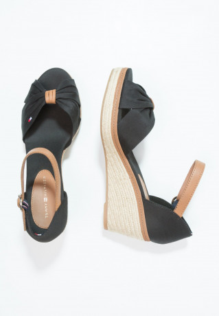 Tommy Hilfiger ICONIC ELBA Platform sandals black ICONIC ELBA Сандалии на платформе черный