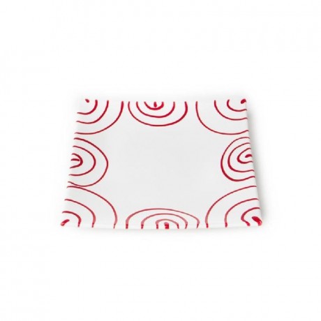 Gmundner Keramik Gmundner Keramik Rotgeflammt Dessertteller / Fruhstucksteller 20x20x2,6 cm Gmundner керамическая десертная тарелка с красным пламенем / тарелка для завтрака 20x20x2,6 см