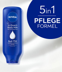 NIVEA In-Dusch Body Milk, 400 ml, Нивеа Молочко для тела в душе, миндальное масло, 24ч увлажнение, 5 в 1, 400 мл