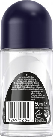 NIVEA MEN Black & White Invisible Original Anti-Transpirant Roll-On, 50 ml, Нивеа Мужской антиперспирант ролик, невидимый, защита одежды от пятен, 72ч защита, 50 мл