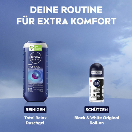 NIVEA MEN Black & White Invisible Original Anti-Transpirant Roll-On, 50 ml, Нивеа Мужской антиперспирант ролик, невидимый, защита одежды от пятен, 72ч защита, 50 мл