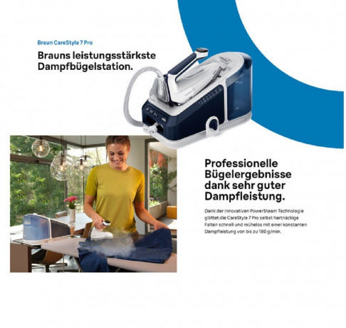 Braun Braun Dampfbugelstation CareStyle 7,Bugelstation,Dampf,Bugelstationen mit Dampfstation, 2000,00 ml Wassertank, 2L Tank abnehmbar,Dampfbugelstation,Bugeleisen,Dampfbugeleisen Паровая гладильная станция Braun CareStyle 7, гладильная станция, пар, гла