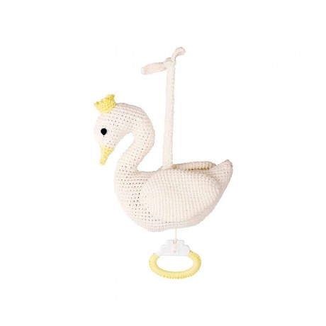SindiBaba® Baby-Spieluhr Schwan BIANCA gehakelt Детская музыкальная шкатулка лебедь БЬЯНКА связана крючком