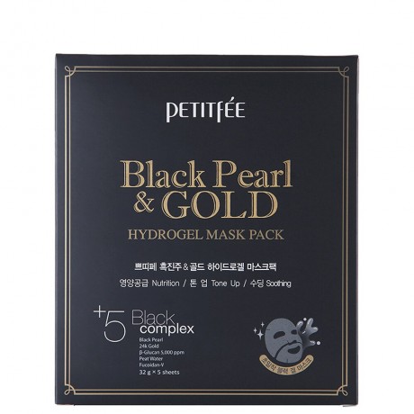 Petitfee Black Pearl & Gold Hydrogel Mask  Гидрогелевая маска с черным жемчугом и золотом