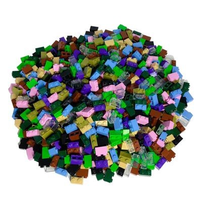 LEGO LEGO 1x2 Steine gemischt - 100 Stuck - Colorful brick mix 3004 Разноцветные кубики LEGO 1x2 — 100 штук — Разноцветная смесь кирпичей 3004
